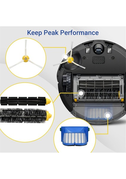 Irobot Roomba 600 Serisi 694, 692, 690, 695, 680, 660, 665, 651, 650, 620 Elektrikli Süpürge Parçaları Ana Yan Fırça Hepa Filtresi (Yurt Dışından) fırsatları