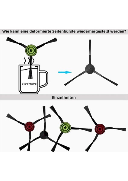 Tikom G8000 / G8000 Pro / Honiture G20 Pro Robot Süpürge Silindiri Yan Fırça Filtre Paspas Bezleri Bez Parçaları Için 18 Adet (Yurt Dışından) fiyatları
