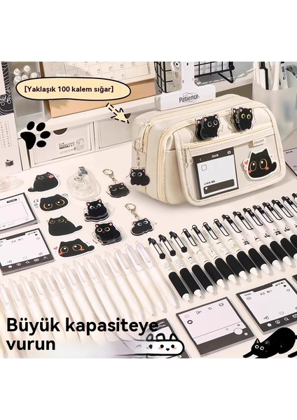 2025 Popüler Dokuz Katmanlı Küçük Siyah Kedi Kalem Çantası, Yüksek Görünümlü Ortaokul ve Lise Öğrencileri Için Kalem Çantası, Yeni Çok Katmanlı Kalem Çantası Hediye Hatıra (Yurt Dışından) indirimleri