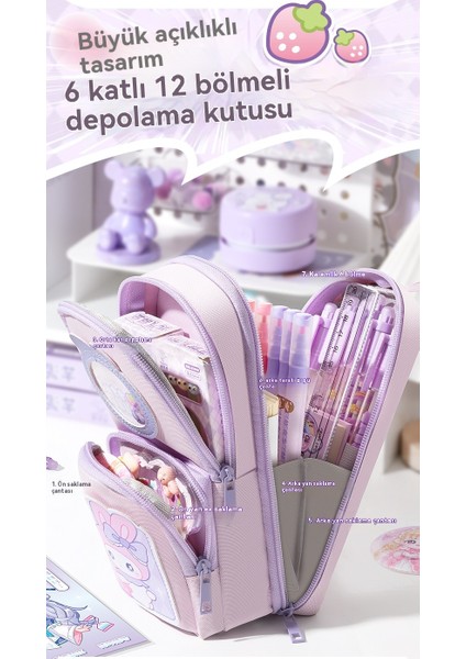 Yeni Kaba Ayı Taşınabilir Okul Çantası Kalem Çantası Kırtasiye Çantası Büyük Kapasiteli Yüksek Değerli Kırtasiye Çantası Kız Kalem Çantası Öğrenci Çok Fonksiyonlu (Yurt Dışından) fırsatları