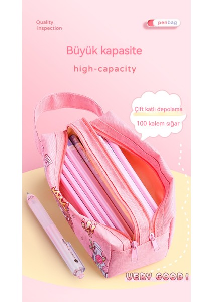 Yeni Sevimli Kontrast Renk Ekleme Kalem Kutusu Yüksek Görünümlü Ins Tarzı Büyük Kapasiteli Kız Ağrı Çantası Kırtasiye Kutusu Yiyecek Kalem Kutusu Çocuk (Yurt Dışından) fiyatları