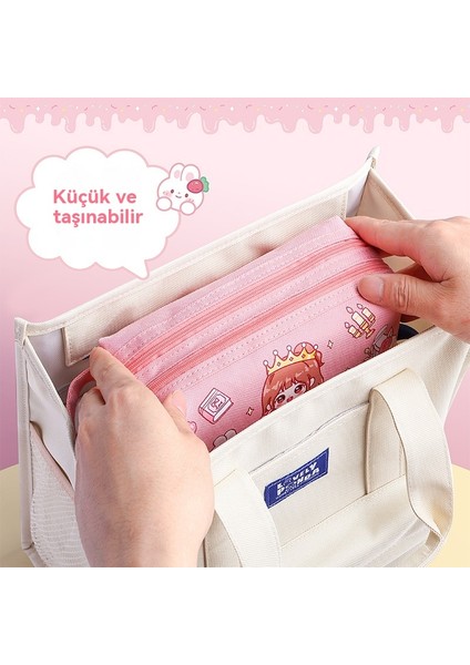 Yeni Sevimli Kontrast Renk Ekleme Kalem Kutusu Yüksek Görünümlü Ins Tarzı Büyük Kapasiteli Kız Ağrı Çantası Kırtasiye Kutusu Yiyecek Kalem Kutusu Çocuk (Yurt Dışından) modelleri