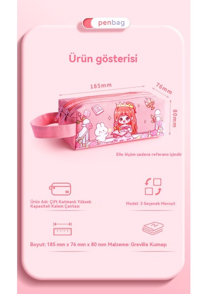 Yeni Sevimli Kontrast Renk Ekleme Kalem Kutusu Yüksek Görünümlü Ins Tarzı Büyük Kapasiteli Kız Ağrı Çantası Kırtasiye Kutusu Yiyecek Kalem Kutusu Çocuk (Yurt Dışından) fırsatları