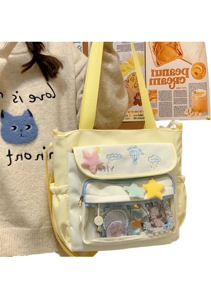 Yeni Kanvas Çanta Kadın Omuz Küçük Taze Çok Yönlü Ağrı Çantası Kitap Çantası Büyük Kapasiteli El Çantası Ders Çantası Öğrenci Çapraz Çanta (Yurt Dışından) fırsatları