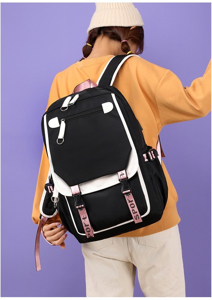 Yeni Rahat Kore Tarzı Okul Çantası Açık Büyük Kapasiteli Ortaokul Öğrencileri Katı Renkli Basit Çok Katmanlı Bilgisayar Çantası Sırt Çantası (Yurt Dışından) modelleri