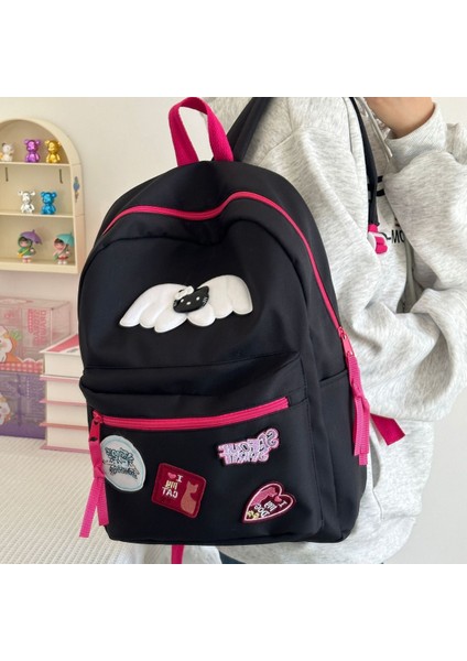 Yeni Amerikan Retro Sıcak Kız Örümcek Kt Kanatlı Okul Çantası Ortaokul Öğrencileri Lise Öğrencileri Üniversite Öğrencileri Moda Çok Yönlü Sırt Çantası (Yurt Dışından) fiyatları