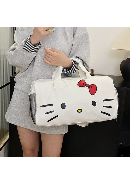 Yeni Islak ve Kuru Ayırma Çantası Fitness Çantası Kadın Sevimli Merhaba Kt Kız Taşınabilir Kısa Mesafe Seyahat Çantası Büyük Kapasiteli Sırt Çantası (Yurt Dışından) fiyatları