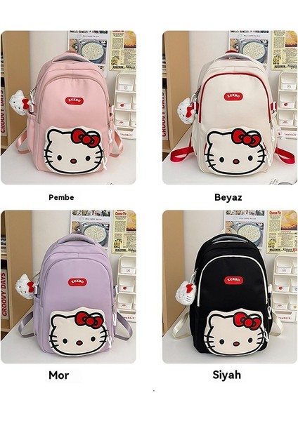Yeni Sevimli Karikatür Kedi Okul Çantası Kız Ortaokul ve Lise Öğrencileri Karikatür Büyük Kapasiteli Hafif Yük Azaltma Sırt Çantası Üniversite (Yurt Dışından) modelleri