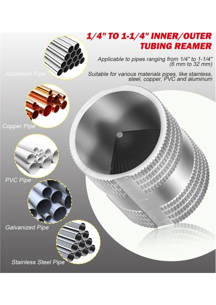 1/4 Inç Ila 1-1/4 Inç Iç/dış Boru Raybası Değiştirme, Çapak Alma Aleti (Yurt Dışından) modelleri