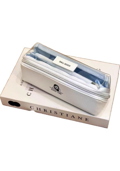 Yeni Japon Basit Şeffaf Kalem Çantası, Çift Katmanlı Minimalist Tarz Kırtasiye Kutusu, Ortaokul ve Liseler Için Süper Popüler Kız Niş Kırtasiye (Yurt Dışından) fırsatları