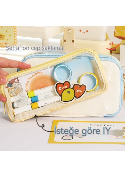 Yeni Büyük Kapasiteli Şeffaf Dopamin Çıkarılabilir Kontrast Renkli Kalem Çantası Basit Yeni Yüksek Görünümlü Ağrı Çantası Kırtasiye Çantası (Yurt Dışından) fırsatları