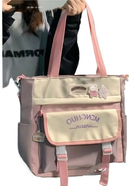 Yeni Ins Çok Yönlü Kolej Tarzı Messenger Çanta Ders Çantası Büyük Kapasiteli Çanta Omuz Çantası Kız Öğrenci Sınıf Işe Gidip Gidip Gelme Çantası (Yurt Dışından)