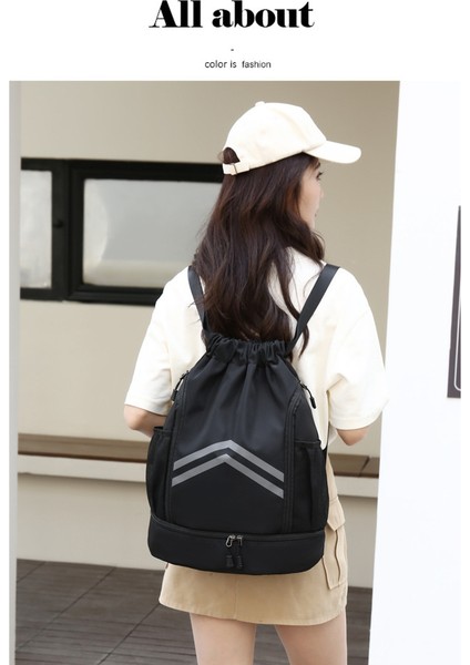 新款干湿分离双肩收纳背包运动训练健身束口抽绳包款式多样双肩包 (Yurt Dışından) fırsatları