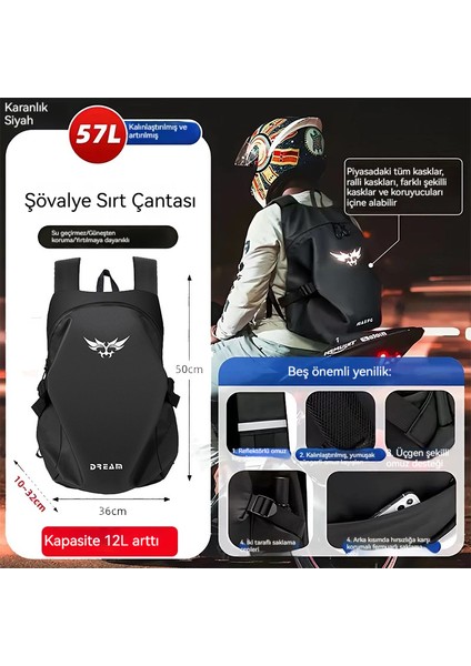 Yeni Motosiklet Kask Çantası Tam Kask Şövalye Çantası Büyük Kapasiteli Su Geçirmez Motosiklet Seyahat Ekipmanı Çantası Erkek ve Kadın Omuz Motosiklet Saklama (Yurt Dışından) fiyatları