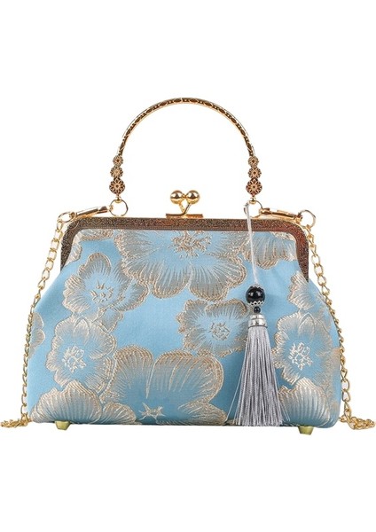 Yeni Moda Kabartmalı Büyük Çiçek Yüksek Kaliteli Cheongsam Çanta El Çanta Ziyafet Çanta Kadın Çanta Hediye Çanta Podyum Çanta Omuz Crossbody (Yurt Dışından)