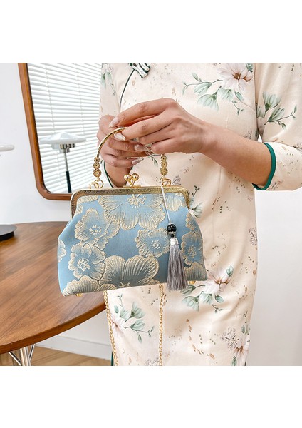 Yeni Moda Kabartmalı Büyük Çiçek Yüksek Kaliteli Cheongsam Çanta El Çanta Ziyafet Çanta Kadın Çanta Hediye Çanta Podyum Çanta Omuz Crossbody (Yurt Dışından) modelleri