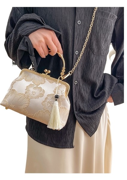 Yeni Moda Kabartmalı Büyük Çiçek Yüksek Kaliteli Cheongsam Çanta El Çanta Ziyafet Çanta Kadın Çanta Hediye Çanta Podyum Çanta Omuz Crossbody (Yurt Dışından)