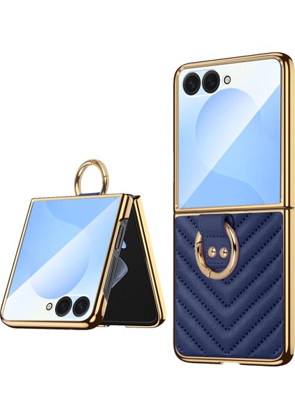 Samsung Galaxy Z Flip7 Için Dream Metal Halka Pu Telefon Kılıfı (Yurt Dışından)