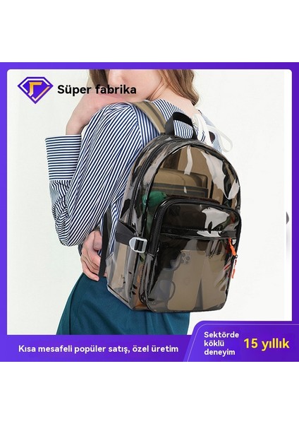 Yeni Şeffaf Pvc Sırt Çantası Sınır Ötesi Trend Öğrenci Moda Sırt Çantası Rahat Yüksek Görünümlü Büyük Kapasiteli Okul Çantası (Yurt Dışından) modelleri