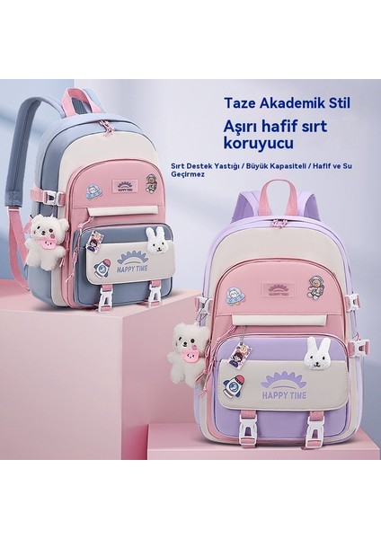 2025 Yeni Kore Ortaokul ve Lise Öğrenci Kız Sırt Çantası Büyük Kapasiteli Hafif Yük Azaltma Su Geçirmez Çocuk Okul Çantası (Yurt Dışından) fiyatları