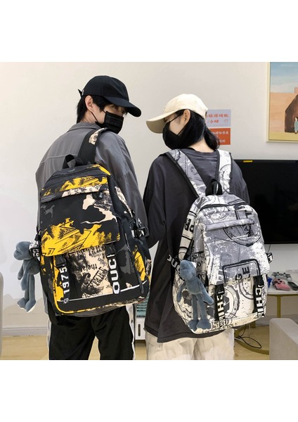 Yeni Lise ve Ortaokul Büyük Kapasiteli Okul Çantası Grafiti Sırt Çantası Öğrenci Çantası Sokak Serin Erkek ve Kadın Üniversite Öğrencileri Seyahat (Yurt Dışından) fiyatları