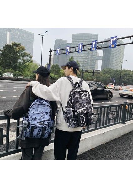 Yeni Lise ve Ortaokul Büyük Kapasiteli Okul Çantası Grafiti Sırt Çantası Öğrenci Çantası Sokak Serin Erkek ve Kadın Üniversite Öğrencileri Seyahat (Yurt Dışından) fırsatları
