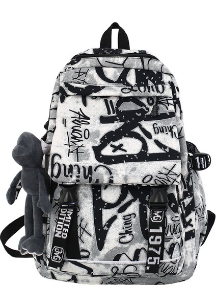 Yeni Lise ve Ortaokul Büyük Kapasiteli Okul Çantası Grafiti Sırt Çantası Öğrenci Çantası Sokak Serin Erkek ve Kadın Üniversite Öğrencileri Seyahat (Yurt Dışından)