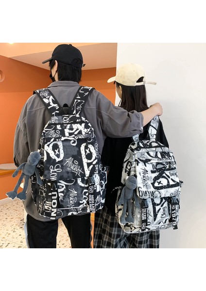 Yeni Lise ve Ortaokul Büyük Kapasiteli Okul Çantası Grafiti Sırt Çantası Öğrenci Çantası Sokak Serin Erkek ve Kadın Üniversite Öğrencileri Seyahat (Yurt Dışından) modelleri