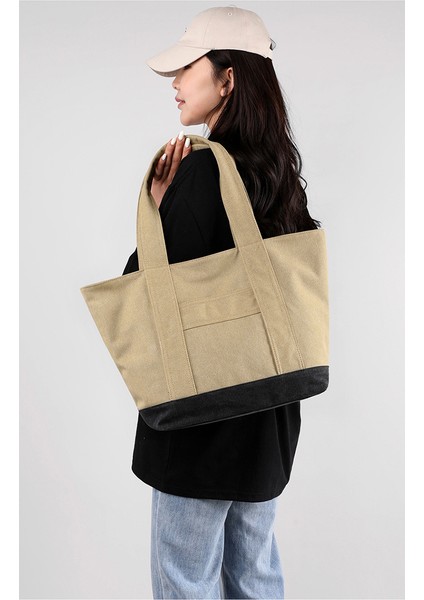 Moda Büyük Kapasiteli Aşınmaya Dalı Kadın Kanvas Çanta Anne Çantası Omuz Çantası Büyük Işe Gidip Gelme Boş Zaman Bez Çantası (Yurt Dışından) fiyatları