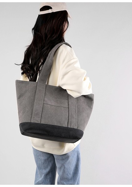 Moda Büyük Kapasiteli Aşınmaya Dalı Kadın Kanvas Çanta Anne Çantası Omuz Çantası Büyük Işe Gidip Gelme Boş Zaman Bez Çantası (Yurt Dışından) modelleri