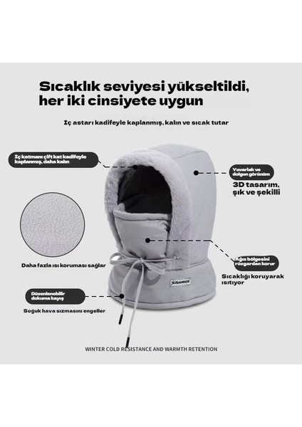 Dış Mekan Bisiklet Için Yünleme, Kalınlaştırılmış, Isıtıcı, Rüzgar Geçirmez ve Soğuktan Koruyan Boyunlu Pamuklu Şapka (Yurt Dışından) fiyatları