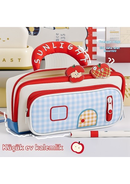 Yeni Taşınabilir Dopamin Küçük Ev Ins Tarzı Yüksek Görünümlü Kalem Çantası Yüksek Görünümlü Büyük Kapasiteli Kırtasiye Saklama Çantası Kırtasiye Kutusu (Yurt Dışından) fırsatları