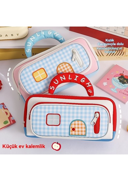 Yeni Taşınabilir Dopamin Küçük Ev Ins Tarzı Yüksek Görünümlü Kalem Çantası Yüksek Görünümlü Büyük Kapasiteli Kırtasiye Saklama Çantası Kırtasiye Kutusu (Yurt Dışından) indirimleri