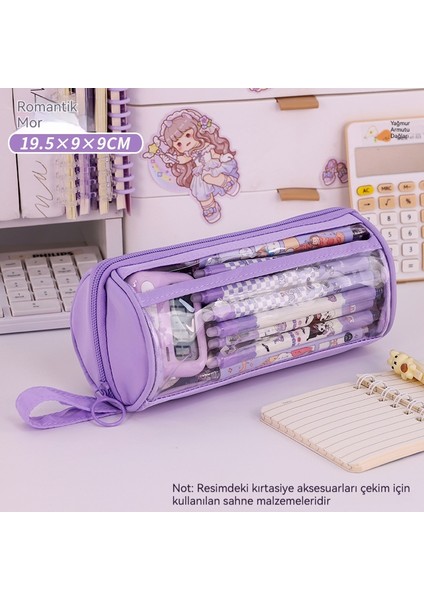 Yeni Okul Sezonu Yeni Silindirik Şeffaf Kalem Kutusu Yüksek Görünümlü Çok Fonksiyonlu Ilkokul ve Ortaokul Öğrencileri Kalem Kutusu Büyük Kapasiteli Kırtasiye Kutusu (Yurt Dışından) fiyatları