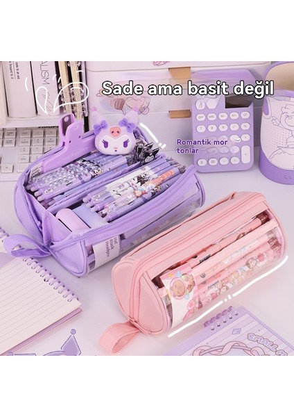 Yeni Okul Sezonu Yeni Silindirik Şeffaf Kalem Kutusu Yüksek Görünümlü Çok Fonksiyonlu Ilkokul ve Ortaokul Öğrencileri Kalem Kutusu Büyük Kapasiteli Kırtasiye Kutusu (Yurt Dışından) modelleri