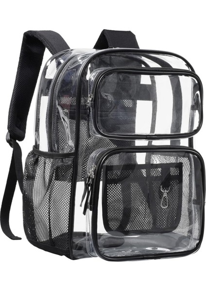 Üniversite Çalışması Için Yeni Büyük Şeffaf Çift Omuz Ağır Hizmet Pvc Şeffaf Sırt Çantası (Yurt Dışından)