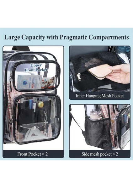 Üniversite Çalışması Için Yeni Büyük Şeffaf Çift Omuz Ağır Hizmet Pvc Şeffaf Sırt Çantası (Yurt Dışından) modelleri