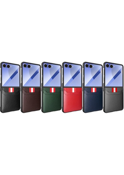 Samsung Galaxy Z Flip7 5g Için Webbing Slot Litchi Kılıf (Yurt Dışından) fiyatları