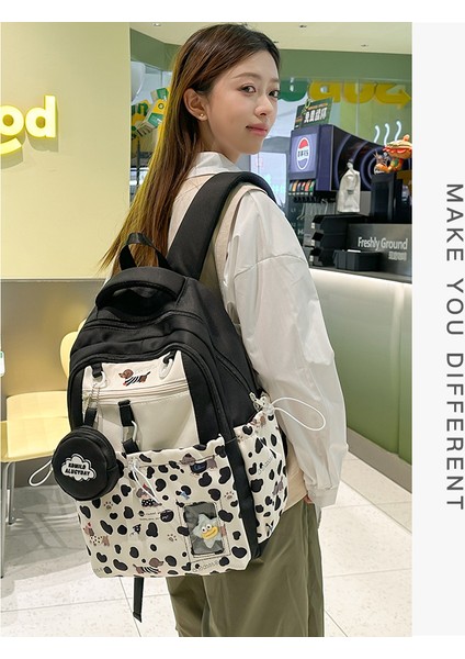 Kız Ortaokul ve Lise Öğrencileri Için Okul Çantası Sevimli Yüksek Görünümlü Karikatür Baskılı Sırt Çantası 2025 (Yurt Dışından) modelleri