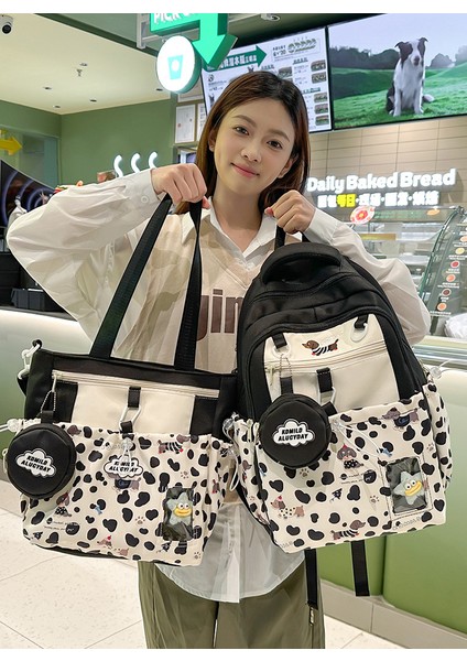 Kız Ortaokul ve Lise Öğrencileri Için Okul Çantası Sevimli Yüksek Görünümlü Karikatür Baskılı Sırt Çantası 2025 (Yurt Dışından) fiyatları