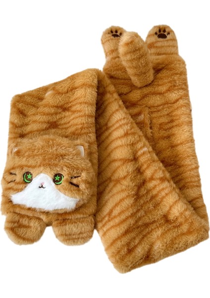 Sonbahar ve Kış Soğuğa Dayanıklı ve Sıcak Sevimli Kedi Yavrusu Üç Parçalı Turuncu Kedi Eldiven Eşarp Peluş Diz Peddesi Rüzgar Geçirmez Koruyucu (Yurt Dışından) fiyatları