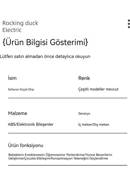 Yeni Sallanan Ekip Manyetik Takip Sallanan Ördek Bebek Kafasını Kaldırır ve Elektrikli Sürünme Öğrenme Çocuk Civciv Oyuncakları Uygulamak (Yurt Dışından) fiyatları