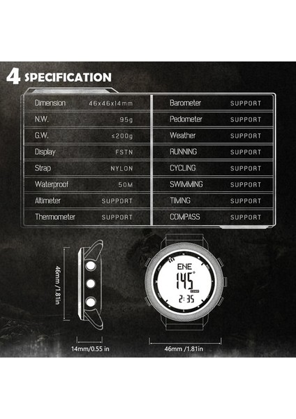 Bir Spor Kuzey Kenar Erkekler Dijital Saat Spor Saatler Su Geçirmez 50 M Altimetre Barometre Pusula Dünya Saati Kol Saati Casıo (Yurt Dışından) fırsatları