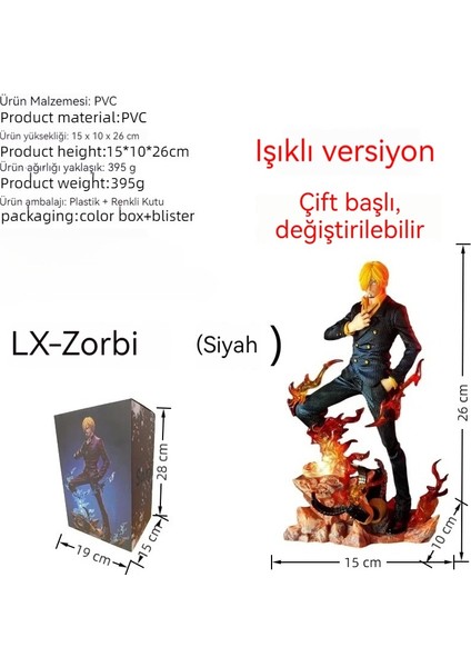 Işıklı Sürüm Lx Sanji Çift Kanatlı Sanji Çift Kafalı Değiştirilebilir Figure Heykeli (Yurt Dışından) fiyatları