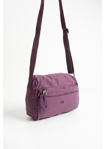 Yumuşak Dokulu Ultra Hafif, Esnek ve Su Geçirmez Polyamid Kumaş Omuz Çantası Mor Model: (571-13-14C)