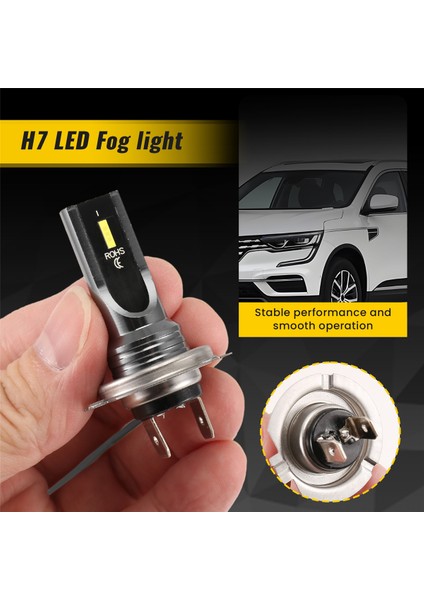 2pcs Araba H7 LED Ampuller Kafa Işık Lambası Beyaz 6000K 80W Csp Çip 6smd Motosiklet Sis Lambası 1860 16000LM Koşu Işığı (Yurt Dışından) indirimleri