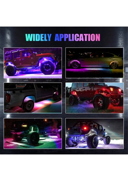 Kamyonlar Için 4 Kapsül Kaya Lambaları, Rgb Arabalar Için Rgb Undergow LED Işıkları Uygulama Kontrol Müzik Modu Çok Molor Undergow Işıkları (Yurt Dışından)