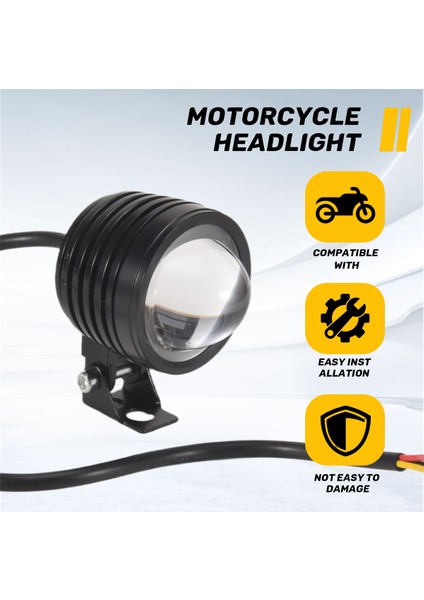 3 Inç Motosiklet Far 30W 6000LM Balık Gözü Motosiklet Işığı Sürüş Sis Spotları Beyaz+Kehribar Işık (Yurt Dışından) fırsatları