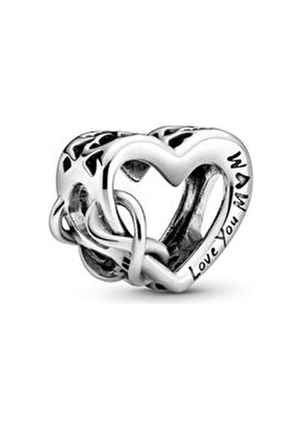 Gümüş Sonsuzluk Kalbi Charm Anneye Ait Kalp Tasarımı 798825C00 modelleri