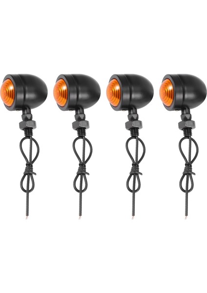 4pcs Siyah Motosiklet Dönüş Sinyal Göstergesi Lamba Honda Fatboy Helikopter Bobber Suzuki (Yurt Dışından)